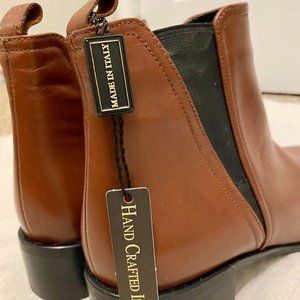 Italian Leather Chelsea Booties